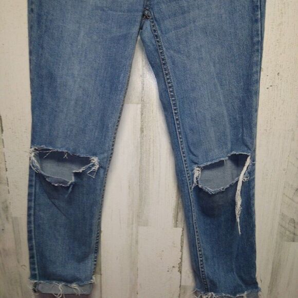 PacSun Jeans Women's Sz 24 Vintage Icon Raw Hem Blue Mid Rise Pants Ripp… - Picture 7 of 10